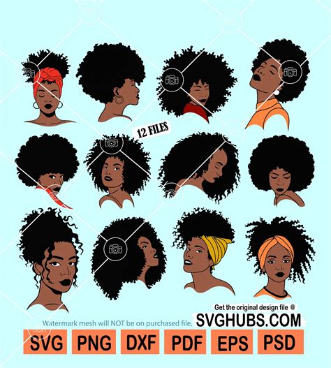 afro woman svg bundle black woman svg black girl svg afro puffs svg pretty black educated svg