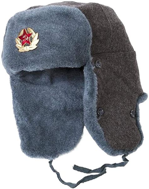russian army ushanka authentic winter hat soviet ussr army soldier red star ww2 60 l amazon