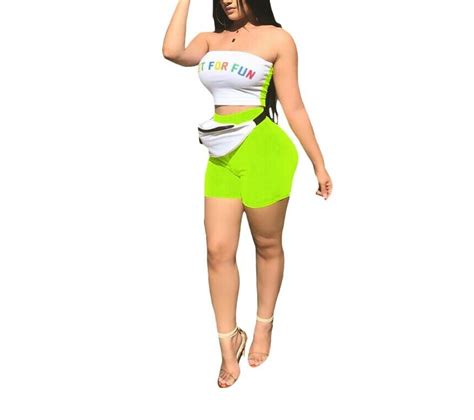 Usa Two Piece Set Women Lady Bra Tube Crop Top Shorts Tracksuit Outfit J2 Ebay