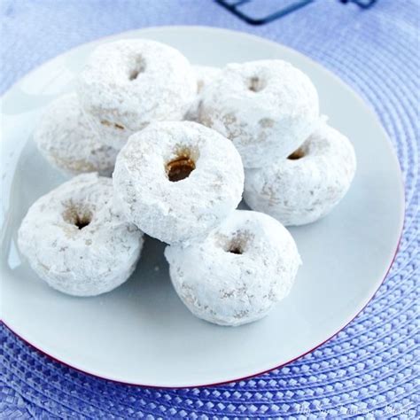 Baked Mini Powdered Donuts Recipe Powdered Donuts Donut Recipes
