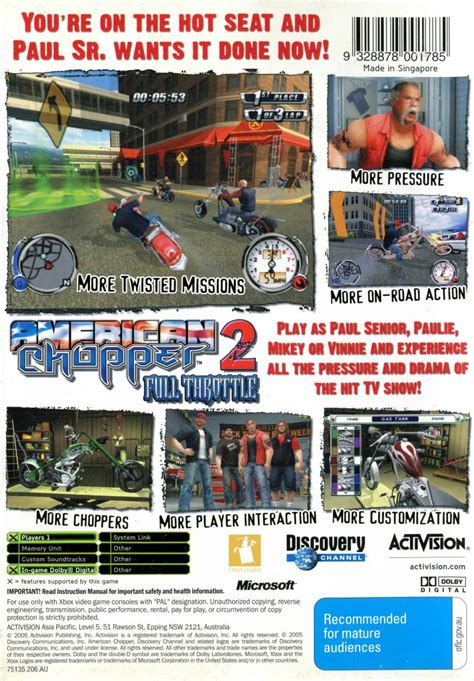 American Chopper 2 Full Throttle 2005 Xbox Box Cover Art Mobygames
