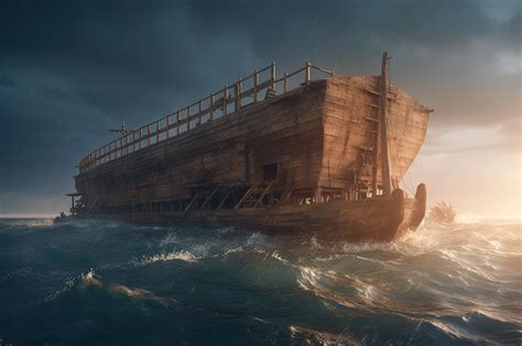 Premium Photo The Ark Of Noah A Huge Boat Salvation For The