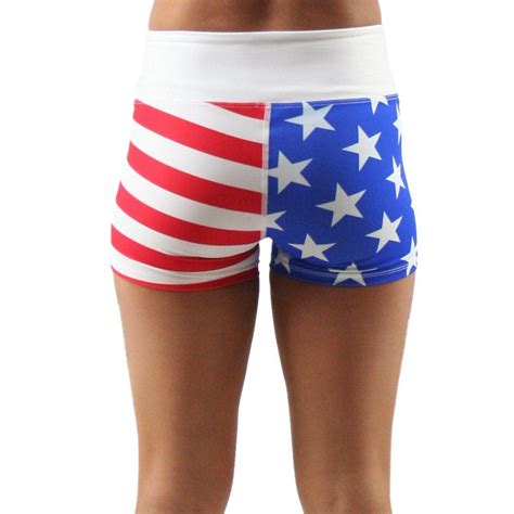Womens American Flag Fit Shorts Boa