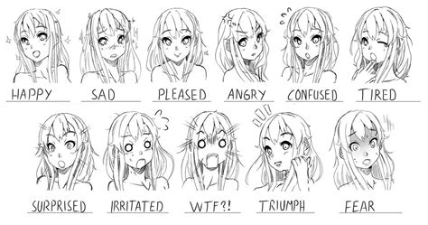 Image Result For Facial Expressions References Anime Drawing Expressions Anime Faces