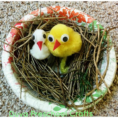 I covered my shoebox with craft paper because it had two. Duva Preschool Craft Ideas: Bird Nest for Preschool Kids