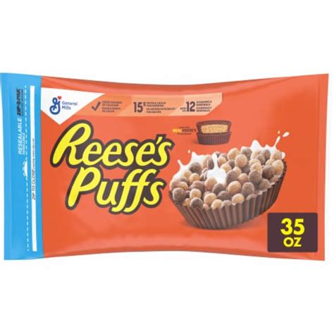 reeses puffs chocolate peanut butter bag cereal 35 oz metro market