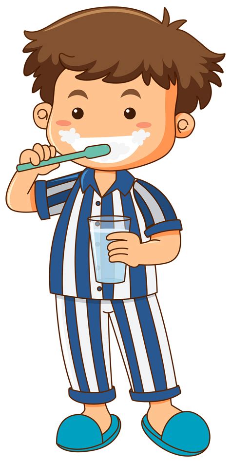 Boy Brushing Teeth Cartoon