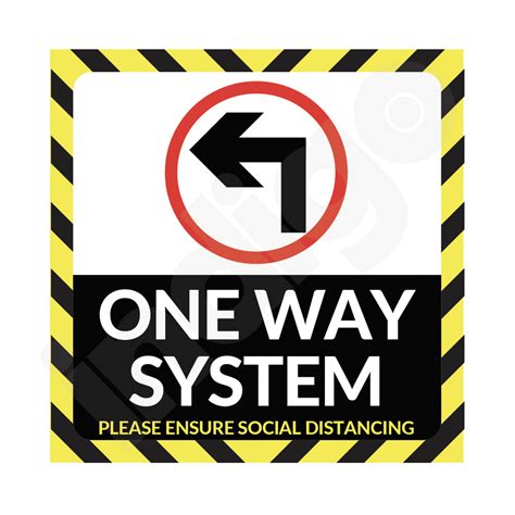 Customer One Way System Arrow Left Sign Indigo Visual