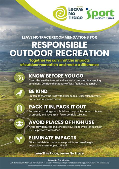 Leave No Trace Ireland and Sport Northern Ireland Launch Responsible Outdoor Recreation Poster