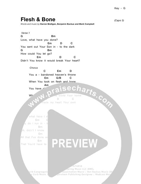 Flesh And Bone Chords PDF (We Are Messengers) - PraiseCharts