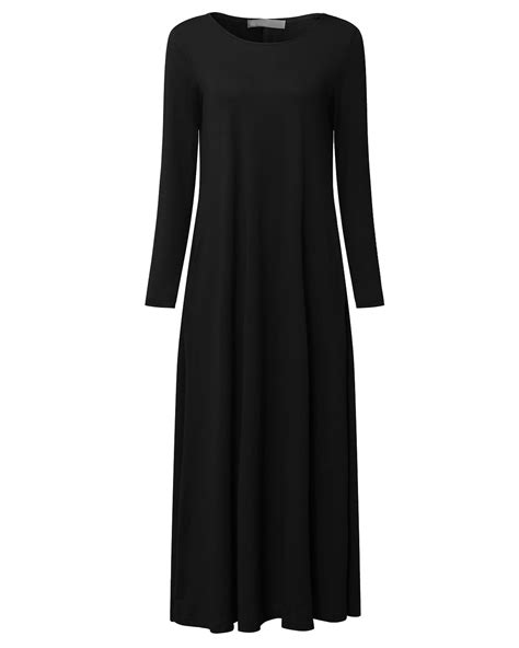 Solid Long Dress Women Sexy O Neck Long Sleeve Elegant Party Dresses Casual Loose Pockets Maxi