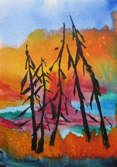 Abstract Trees Abstract Lndscape Abstract Forest Minimalist Etsy