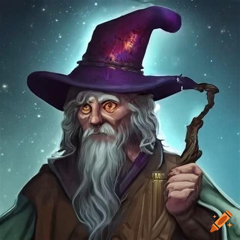 Image Of An Old Wizard Wearing A Galaxy Hat On Craiyon