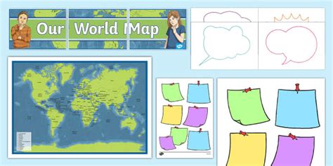 Ks2 World Map Display Pack Twinkl Geography Twinkl