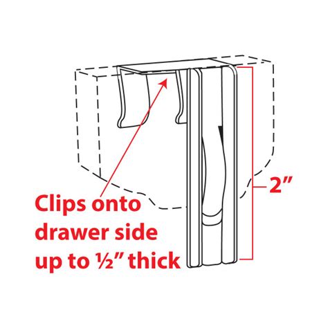 Hanging Drawer Divider Clip 2in H X 12in W R83 6200 Bk