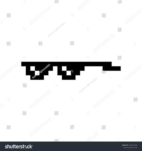 Black Pixel Boss Glasses Meme Vector Illustration Thug Life Design Stock Vector By ©manusa