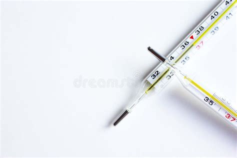 Mercury Thermometer On White Background Stock Photo Image Of Medicine