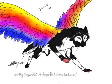 Flying Rainbow Wolf By Chibi Cola Skywolf62 On Deviantart