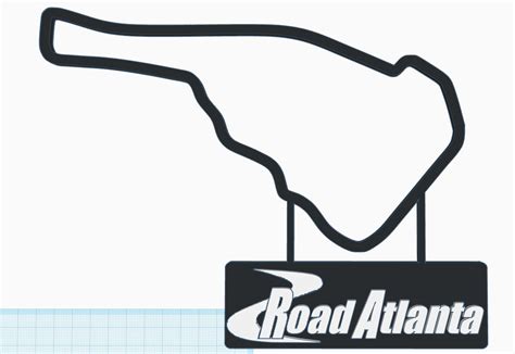 Road Atlanta Track Map With Nameplate Wall Art By Dakjones82 Makerworld