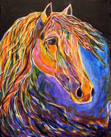 Contemporary Abstract Equine Horse Painting Moonlight By