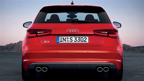 Audi S3 Red Hatchbacks Exhaust Pipes German Cars Tailights Rear