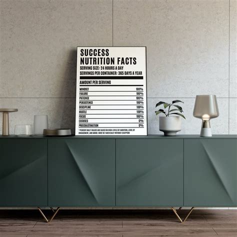 Success Nutrition Facts Motivational Poster Pdf Download Etsy