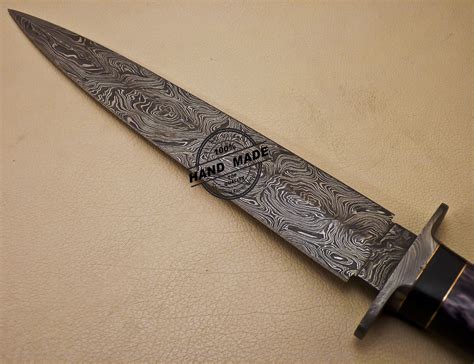 Damascus Dagger Knife Custom Handmade Fixed Blade Knife
