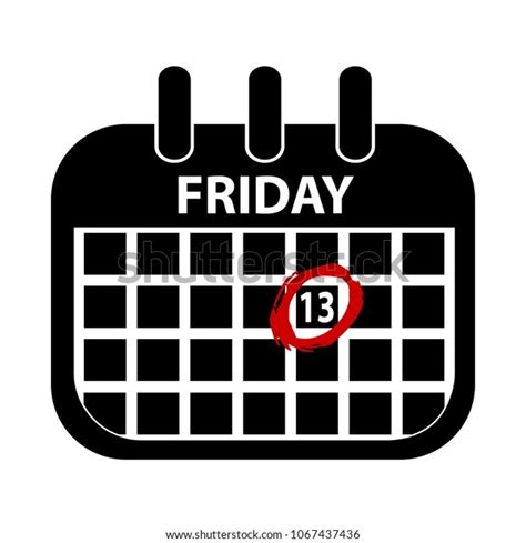 Friday 13th Calendar Black Vektor Illustration Stock Vector Royalty