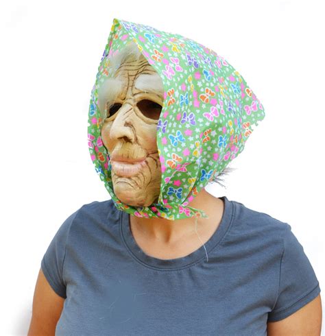 Halloween Horror Scary Witch Mask Cosplay Old Women Grandma Masquerade
