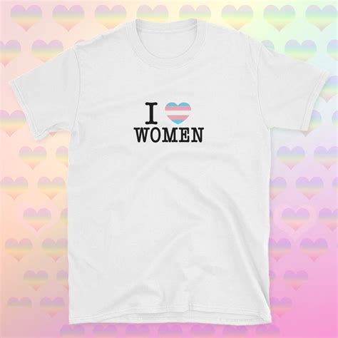 i love trans women trans flag heart t shirt etsy