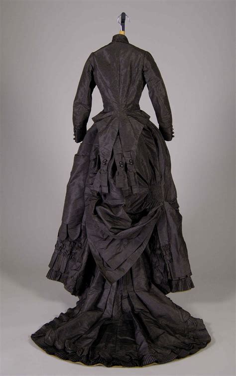 Mourning Dress Back Ca 1875 Irish Silk Victorian Fashion