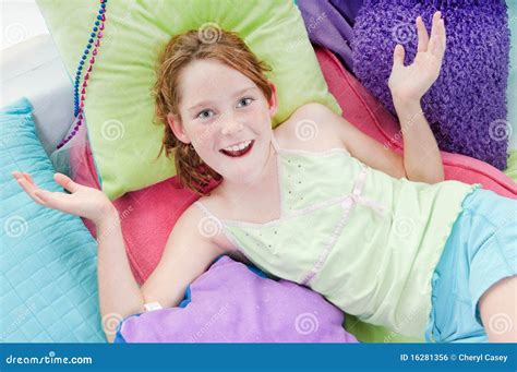 Happy Girl Relaxing Stock Photo Image Of Luxury Serious 16281356