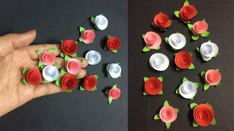 How To Make Small Rose Paper Flower Making Paper Flowers Step By Step