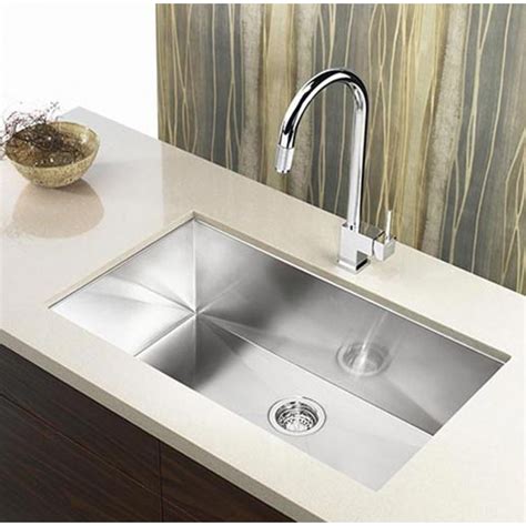 30 Inch Stainless Steel Undermount Single Bowl Kitchen Sink Zero Radius