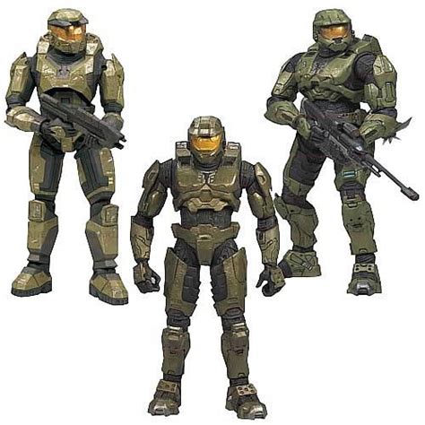 Halo Anniversary Master Chief Evolution 3 Pack Figures