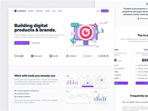 Landwind Free Tailwind Css Landing Page Template Freebiesbug