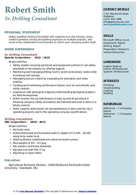 But how can you do this? Drilling Consultant Resume Samples | QwikResume