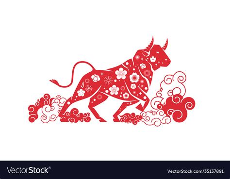 Ox Bull Buffalo Icon Chinese Happy New Year Poster