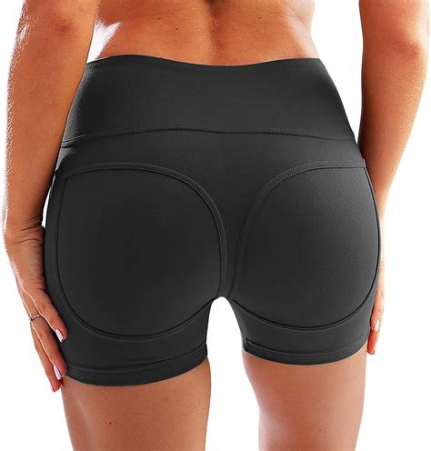 Chriamille Textured Shorts High Waist Butt Lifting Shorts For Women Tummy Control Workout Lift