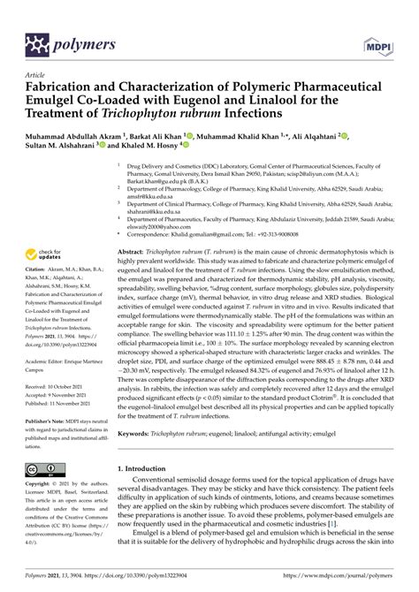 Pdf Fabrication And Characterization Of Polymeric Pharmaceutical