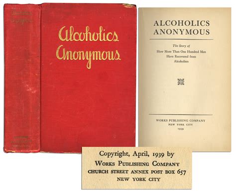 Lot Detail First Edition First Printing Of Alcoholics Anonymous Big Book Origin Of The