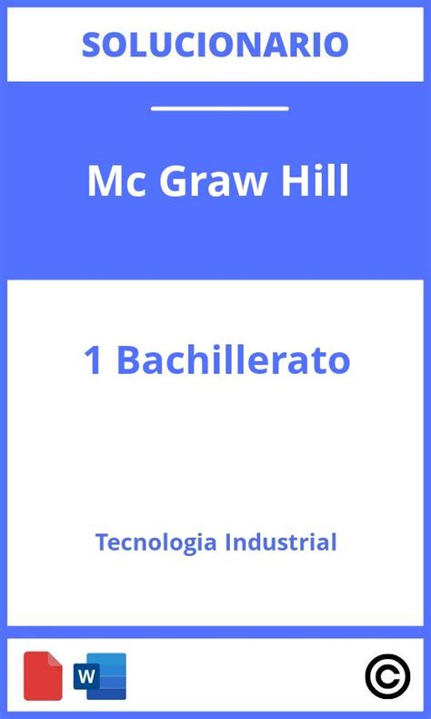 solucionario tecnologia industrial 1 bachillerato mc graw hill pdf