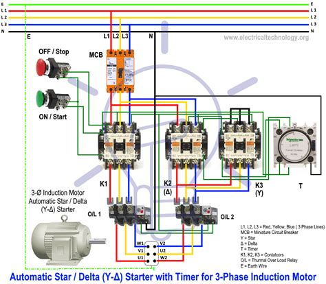 Contactor wiring diagram with timer new mars time delay relay. Star Delta Starter - (Y-Δ) Starter Power, Control & Wiring ...