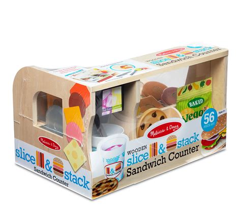 Melissa And Doug Wooden Slice And Stack Sandwich Counter The Good Toy Group