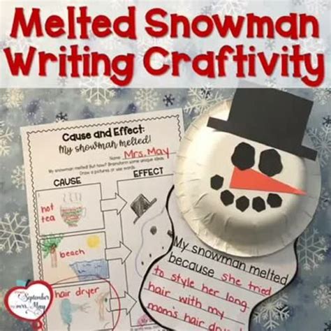 Melted Snowman Cause and Effect Writing Craftivity, bulletin board kit