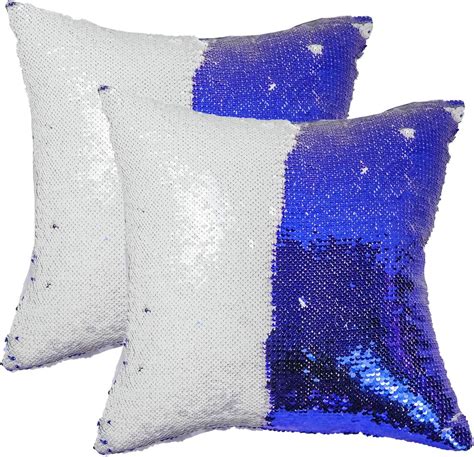 Jyflzq Sublimation Sequin Pillow Case Blanks 16x16 2pcs