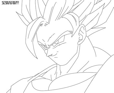 Goku Super Saiyan 2 Line Work By Cruzemissile On Deviantart