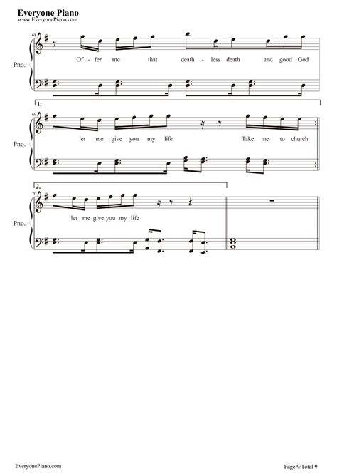 Take Me to Church-Hozier Stave Preview -EOP Online Music Stand