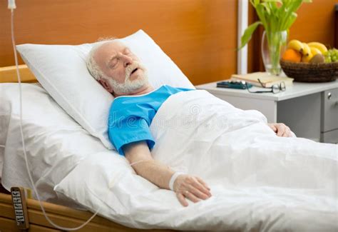Senior Man In Hospital Bed Stock Image Image Of Person 93020963