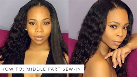 How To Do A Middle Part Sew In Ft She Got Hair Youtube